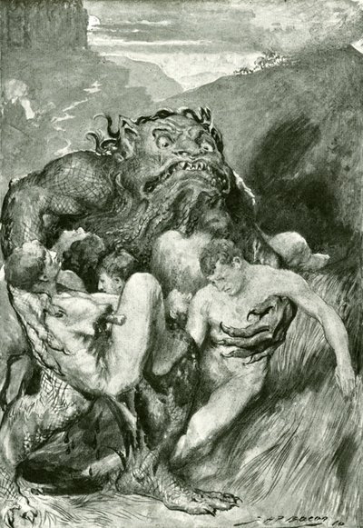 Ondskabens dæmon greb dem grådigt med sin voldsomme ravende af John Henry Frederick after Bacon