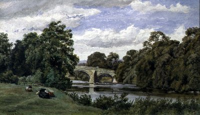 Ilkley Bridge (akvarel på papir) af John Henry Leonard