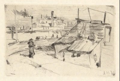 Bridgeport Shanties af John Henry Twachtman