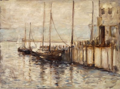 Fiskerbåd i en havn, af John Henry Twachtman