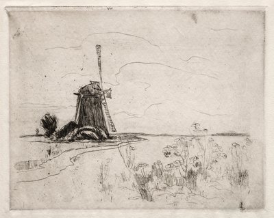 Mølle og ukrudt, Holland af John Henry Twachtman