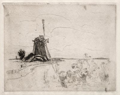 Mølle og Ukrudt, Holland. af John Henry Twachtman