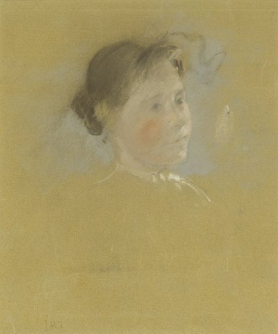 Study of a Head, ca. 1888-95 (pastel med strejf af grafit på pap) af John Henry Twachtman
