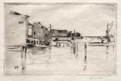 The Dock, Bridgeport, Connecticut af John Henry Twachtman