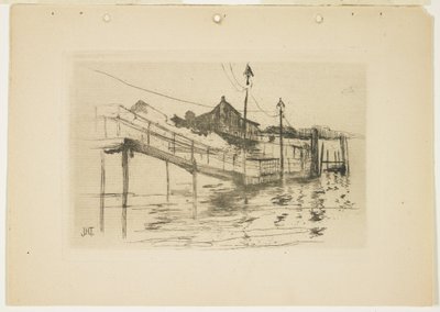 Det gamle betalingshus ved Bridgeport (lille tallerken), 1888-1889 af John Henry Twachtman