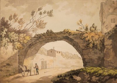 En buegang i Italien, ca. 1798 (akvarel med pen og blæk på papir) af John Herman Merivale