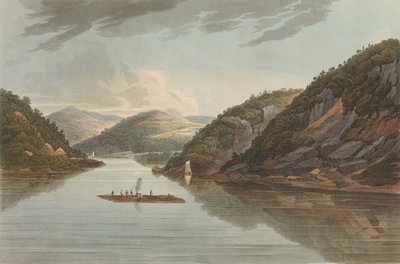 Udsigt nær Fort Montgomery nr. 22 blev senere ændret til nr. 18 i Hudson River Portfolio..., 1822. af John Hill