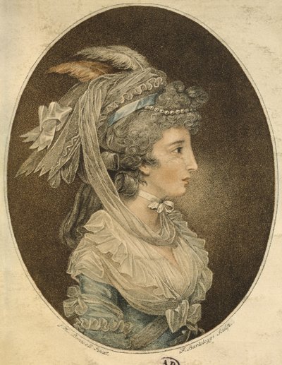 Engelsk frisure, graveret af Francesco Bartolozzi (1727-1815) (farvegravering) af John Hodges Benwell