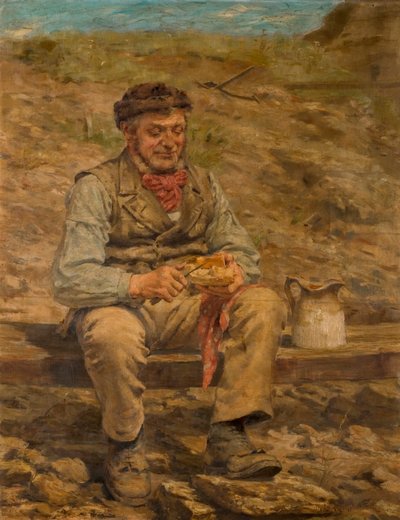Arbejder spiser frokost, 1886-87 af John Hodgson Campbell