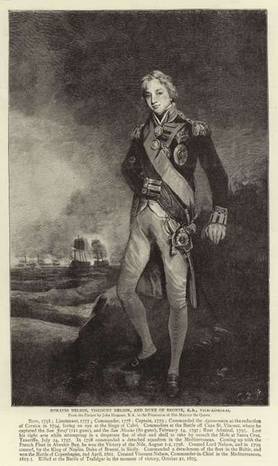 Horatio Nelson, Viscount Nelson og hertug af Bronte, KB, viceadmiral af John Hoppner