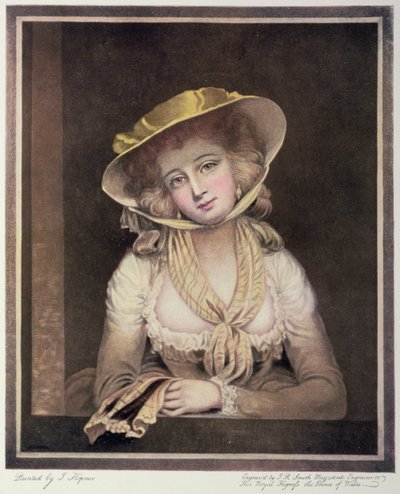 Portræt af Sophia Western, indgraveret af J.R. Smith, 18 af John Hoppner