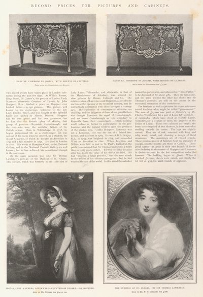 Rekordpriser for Billeder og Skabe af John Hoppner