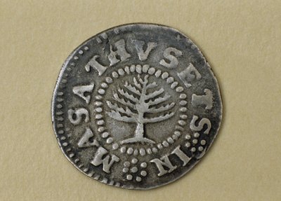 Pine Tree Shilling, 1667-1682 (sølv) af John Hull
