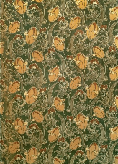 Tulipaner, design for The Silver Studio, ca. 1898 (trykt fløjl) af John Illingworth (attr. to) Kay