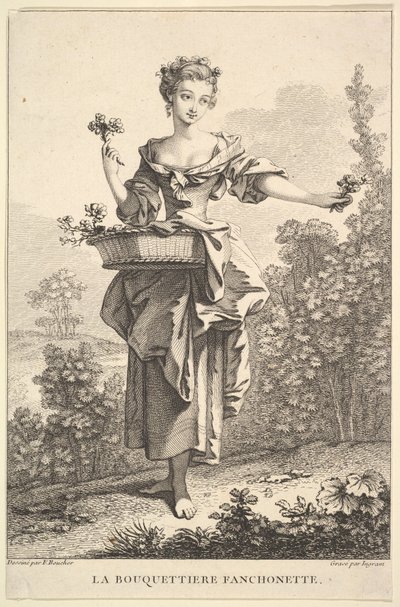 Blomsterpigen Fanchonette, 1741-63. af John Ingram