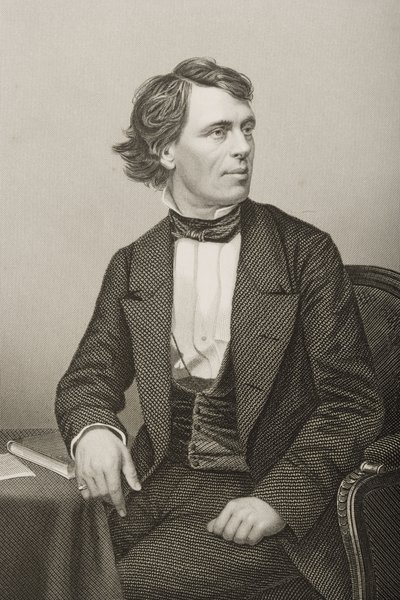 John Bartholomew Gough (1817-86) graveret af D.J. Pund fra et fotografi, fra 