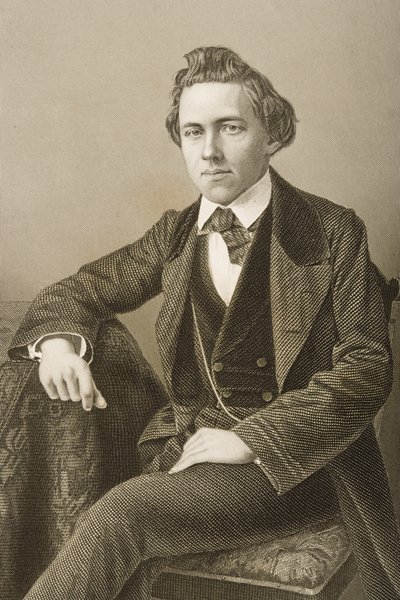 Paul Charles Morphy (1837-84) graveret af D.J. Pund fra et fotografi, fra 
