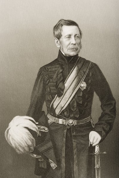 Sir John Fox Burgoyne (1782-1871) graveret af D.J. Pund fra et fotografi, fra 
