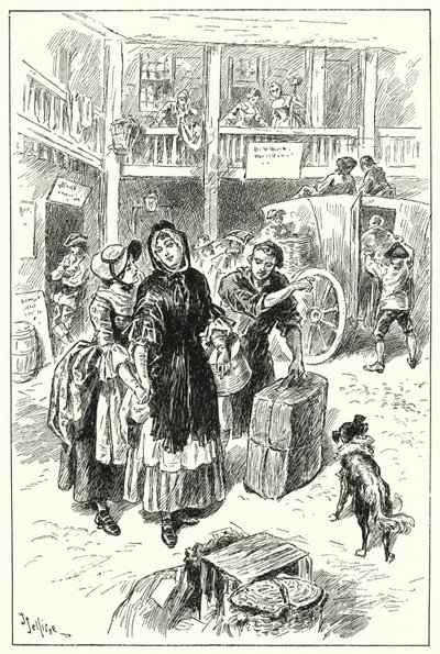 Træneren på Old Angel Inn (litho) af John Jellicoe