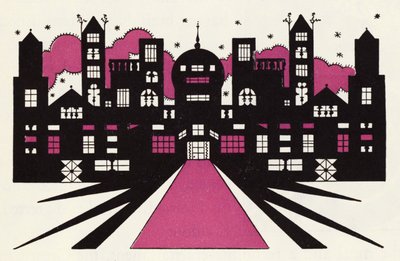 Udsmykning til historien om Aladdin og den vidunderlige lampe (farve litho) af John Kettelwell