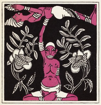 Udsmykning til historien om Aladdin og den vidunderlige lampe (farve litho) af John Kettelwell