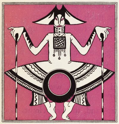 Udsmykning til historien om Aladdin og den vidunderlige lampe (farve litho) af John Kettelwell
