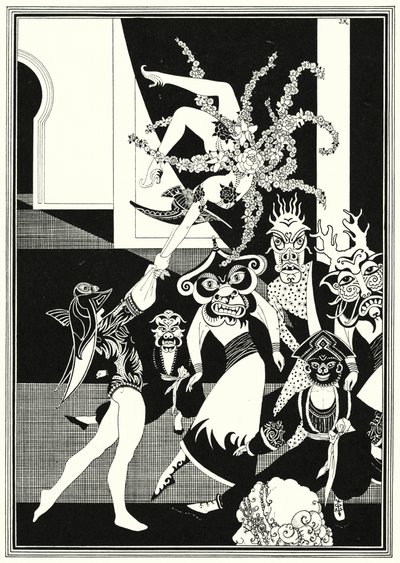 Illustration til historien om Aladdin og den vidunderlige lampe (litho) af John Kettelwell