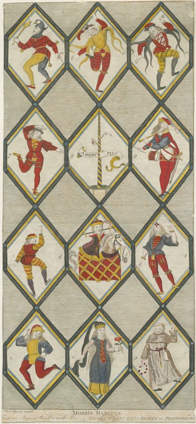 Betley Glass Window - Morris Dancers: gravering, nd [1751-1790] (tryk) af John Keyse Sherwin