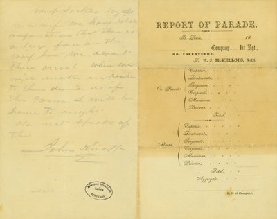 Brev fra John Knapp, Camp Jackson, til hans kone, 10. maj 1861 af John Knapp