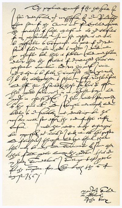 Brev fra John Knox til Sir Nicholas Throgmorton, 6. august 1561. af John Knox