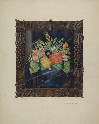 Blikfolie Stilleben og ramme, ca. 1941. af John Koehl