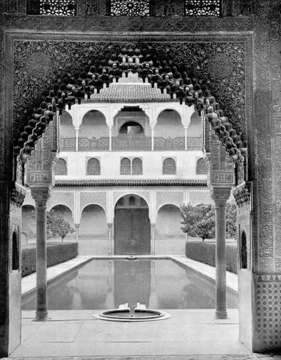 Court of the Myrtles, Alhambra, Spanien, 1893. af John L. Stoddard