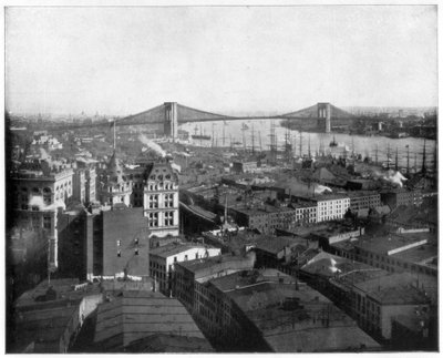 New York og Brooklyn Bridge, slutningen af det 19. århundrede af John L. Stoddard