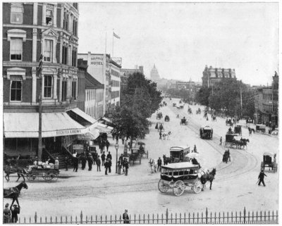 Pennsylvania Avenue, Washington DC, slutningen af det 19. århundrede. af John L. Stoddard
