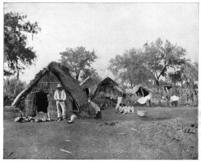 Halmhytter, Salamanca, Mexico, slutningen af det 19. århundrede. af John L. Stoddard