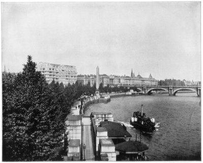 The Thames Embankment og Cleopatras Needle, London, slutningen af det 19. århundrede. af John L. Stoddard