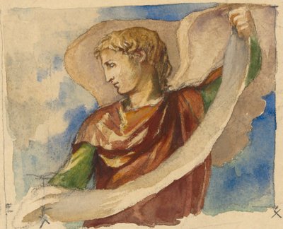 Studie for Angel in Decoration of Tower, Trinity Church, Boston af John La Farge