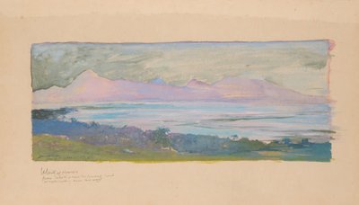 Øen Moorea ser på tværs af strædet fra Tahiti, januar 1891, 1891. af John La Farge