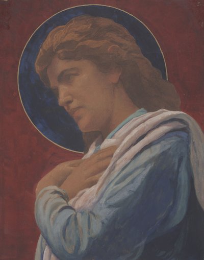 En helgen (pastel og akvarel på papir) af John La Farge or Lafarge