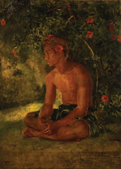 Skitse af Maua, Apia. En af vores bådbesætning, 1891 af John La Farge or Lafarge