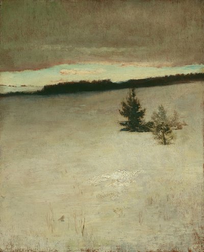 Snefelt, morgen, Roxbury af John La Farge or Lafarge