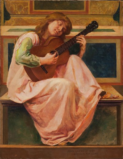 Player, 1887 (voks på papirmasse) af John La Farge or Lafarge