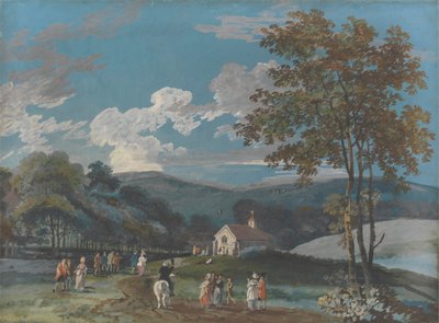 En landkirke blandt bakker af John Laporte