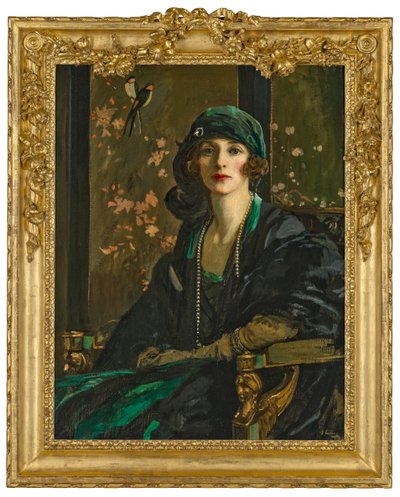 En dame i sort og grønt: Fru Freda Dudley Ward af John Lavery