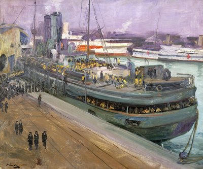 Naval Ratings Embarking, Southampton af John Lavery