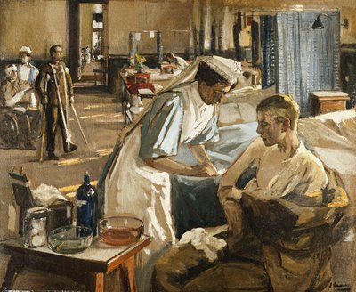 The First Wounded, London Hospital af John Lavery