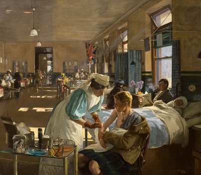 De første sårede på London Hospital, august 1914 af John Lavery