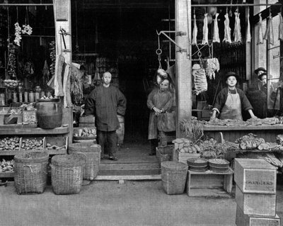 Chinatown i San Francisco (s/h foto) af John Lawson Stoddard
