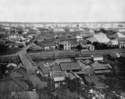 Udsigt over Yokohama i Japan (s/h foto) af John Lawson Stoddard