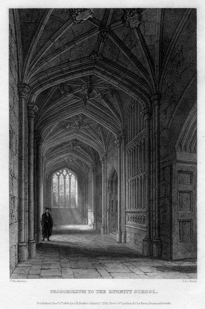 Proscholium til Divinity School, Oxford, 1836. af John Le Keux
